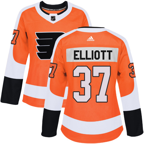 Adidas Flyers #37 Brian Elliott Orange Home Authentic Women's Stitched NHL Jersey